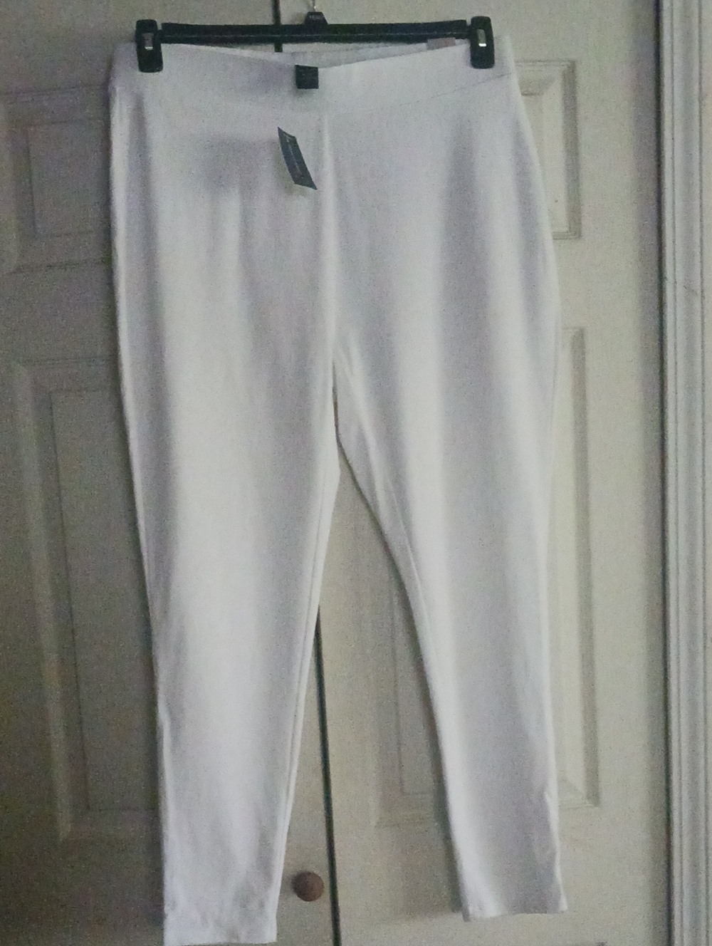 Ashley Stewart White Ponte Leggings - Pull-On Stretch